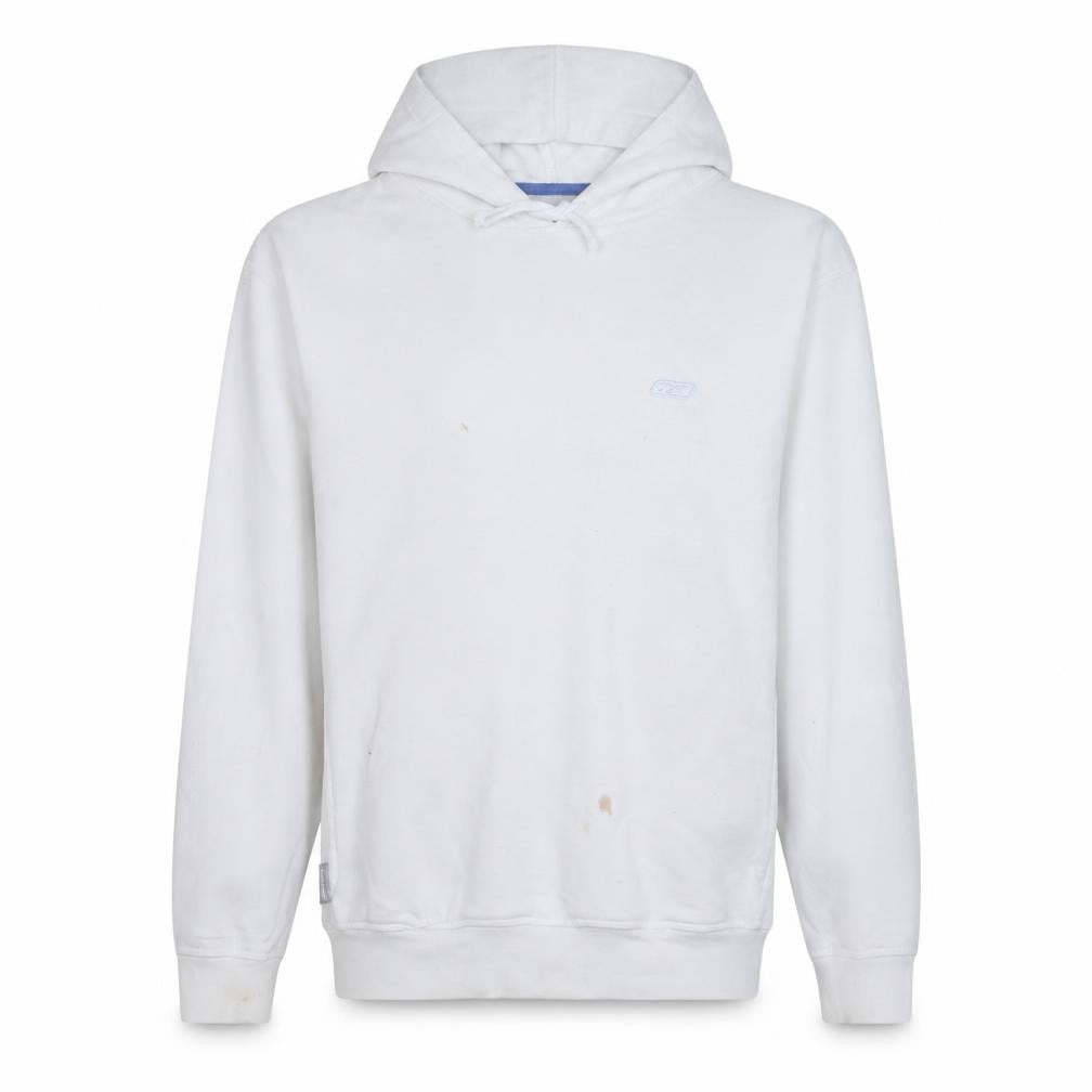 Reebok Men’s White Pullover Hoodie Size M Logo Fleece Sweatshirt