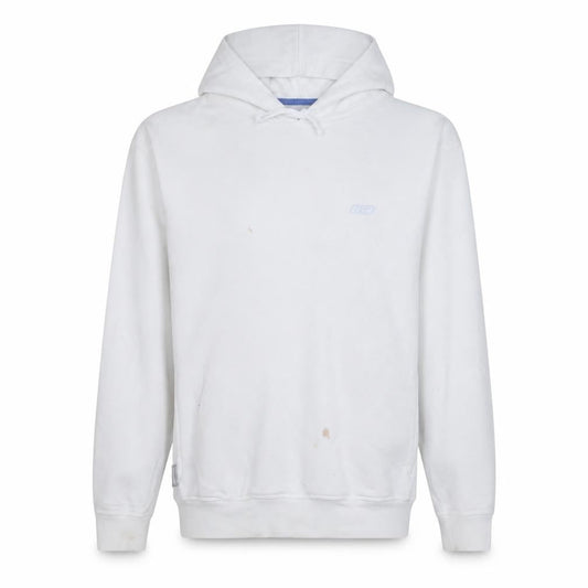 Reebok Men’s White Pullover Hoodie Size M Logo Fleece Sweatshirt