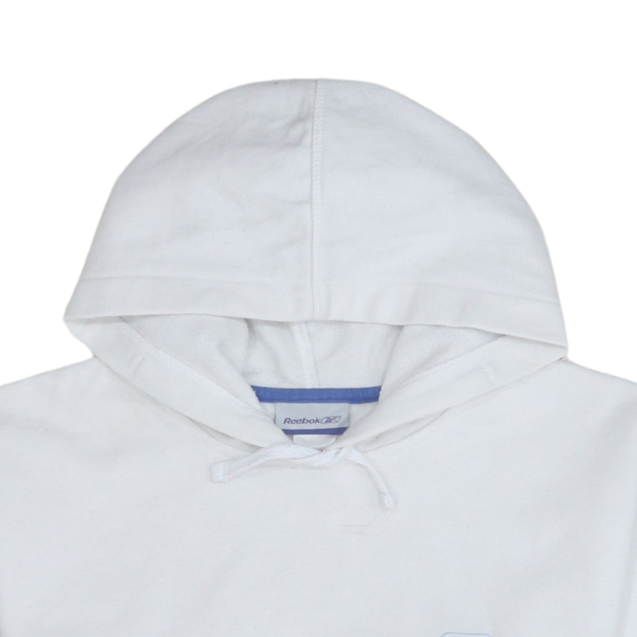 Reebok Men’s White Pullover Hoodie Size M Logo Fleece Sweatshirt