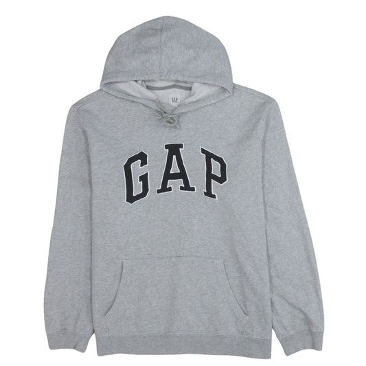 GAP Men’s Grey Pullover Hoodie L Logo Fleece Sweatshirt