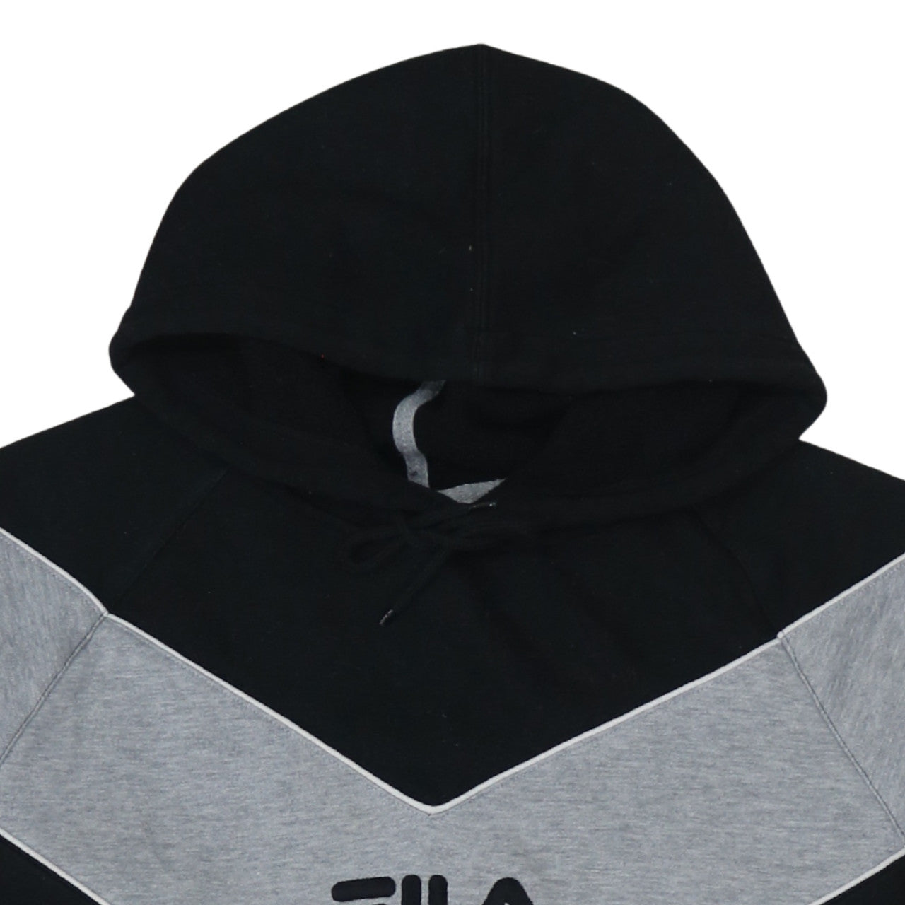Fila Men's Black & Grey Pullover Hoodie Medium Logo Sweatshirt
