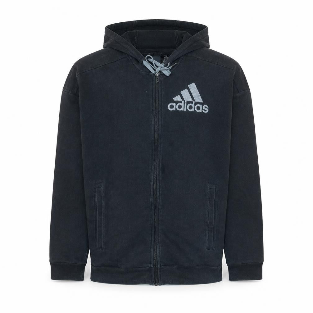 Adidas Men's Black Full Zip Hoodie Jacket Size S Regular Fit
