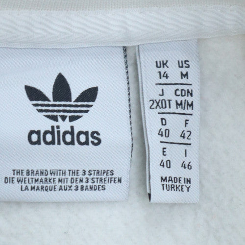 Adidas Women White Size 14 Crew Neck Pullover Sweatshirt