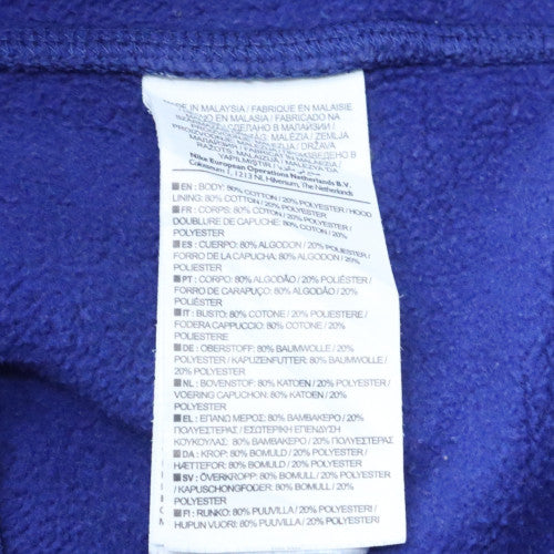 Nike Men's Blue Full Zip Hoodie Size L Fleece Sweatshirt