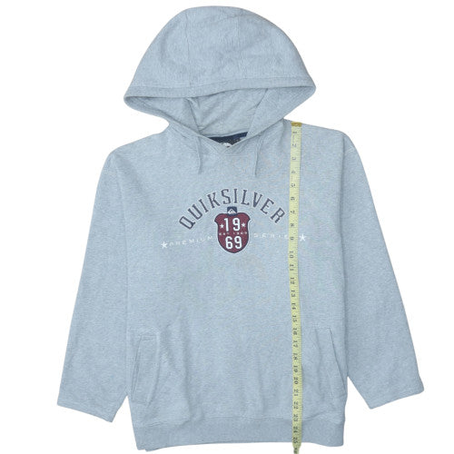 Quiksilver Men's Grey Pullover Hoodie L Graphic Print Cotton Blend
