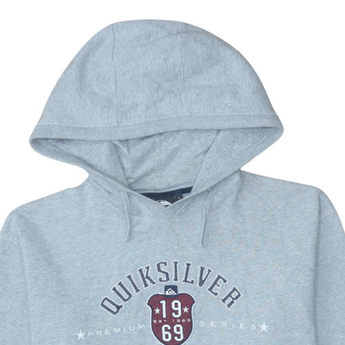 Quiksilver Men's Grey Pullover Hoodie L Graphic Print Cotton Blend