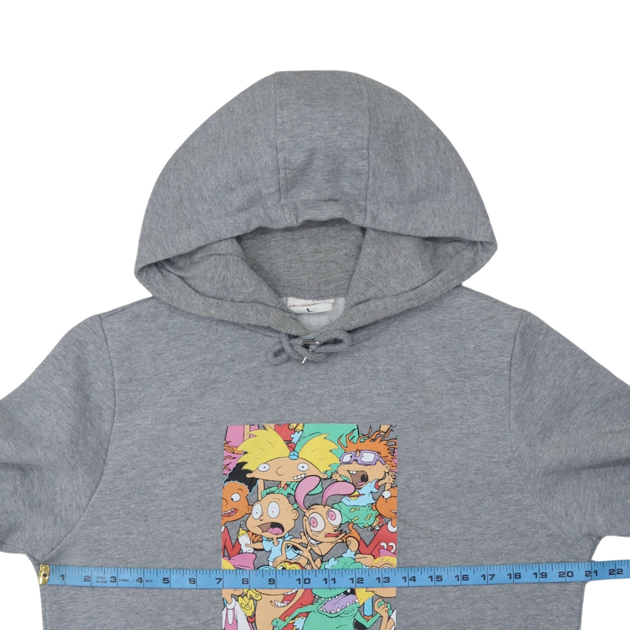 Primark Nickelodeon Grey Hoodie L Women Cartoon Pullover Sweatshirt