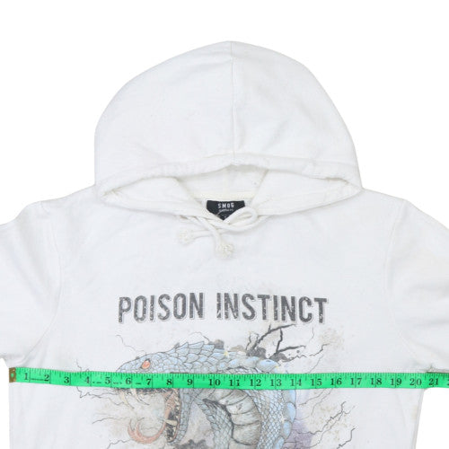 SMOG Men's White Graphic Snake Pullover Hoodie Size S Regular Fit
