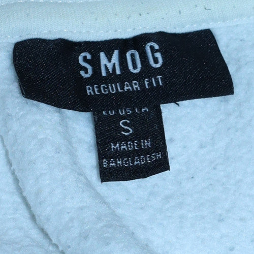 SMOG Men's White Graphic Snake Pullover Hoodie Size S Regular Fit