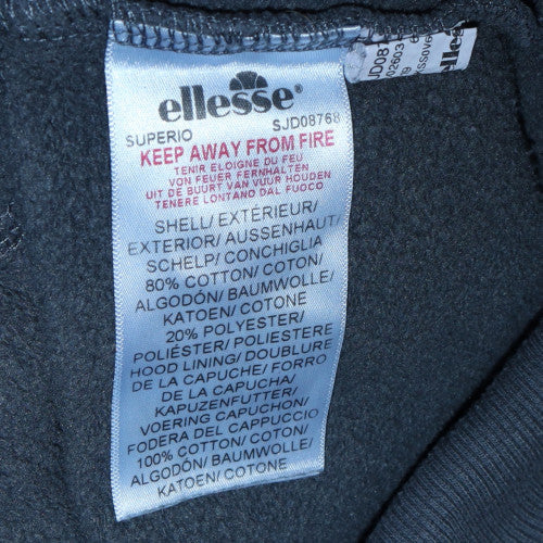 Ellesse Men’s Grey Pullover Hoodie Size S Sports Fleece Sweatshirt