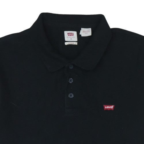 Levi's Men's Black Cotton Standard Polo Shirt Size M