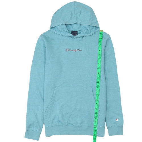 Champion Girls Blue Pullover Hoodie X-Large 13-14 Years Cotton Blend