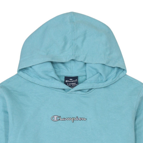Champion Girls Blue Pullover Hoodie X-Large 13-14 Years Cotton Blend