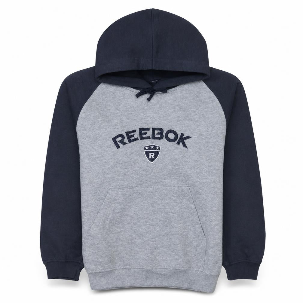 Reebok Boys Grey & Navy Pullover Hoodie 12 Years Regular Fit Sweatshirt