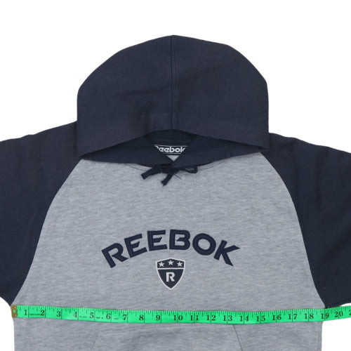 Reebok Boys Grey & Navy Pullover Hoodie 12 Years Regular Fit Sweatshirt