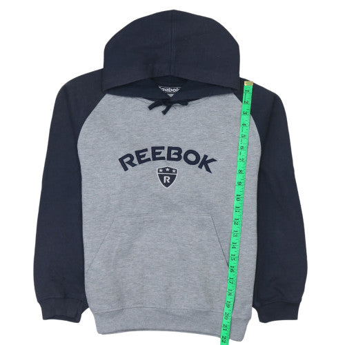 Reebok Boys Grey & Navy Pullover Hoodie 12 Years Regular Fit Sweatshirt