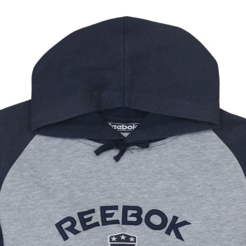 Reebok Boys Grey & Navy Pullover Hoodie 12 Years Regular Fit Sweatshirt