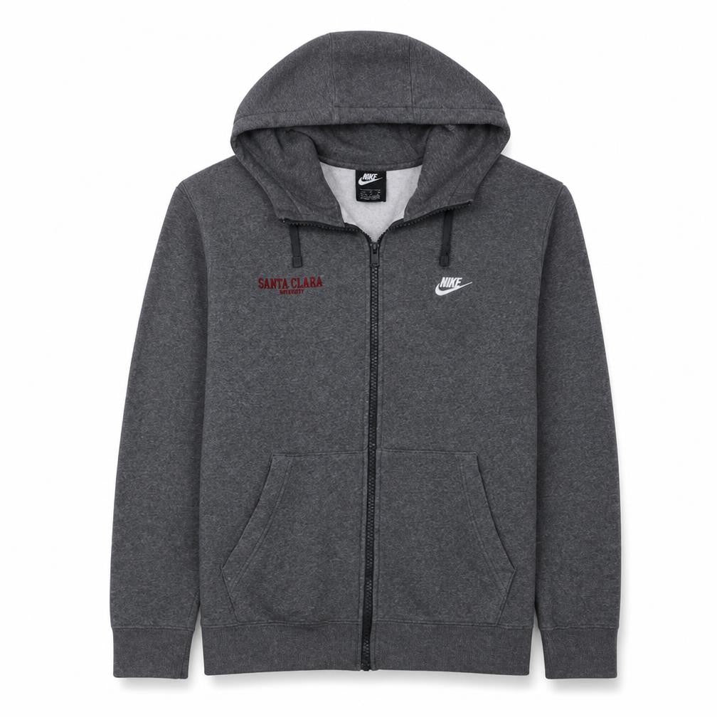 Nike Men's Grey Full Zip Hooded Sweatshirt XL Santa Clara Logo