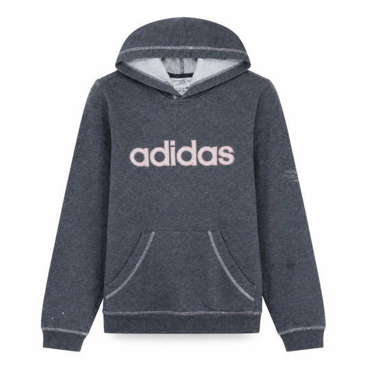 Adidas Womens Grey Pullover Hoodie Sweatshirt Size 10 Casual Logo