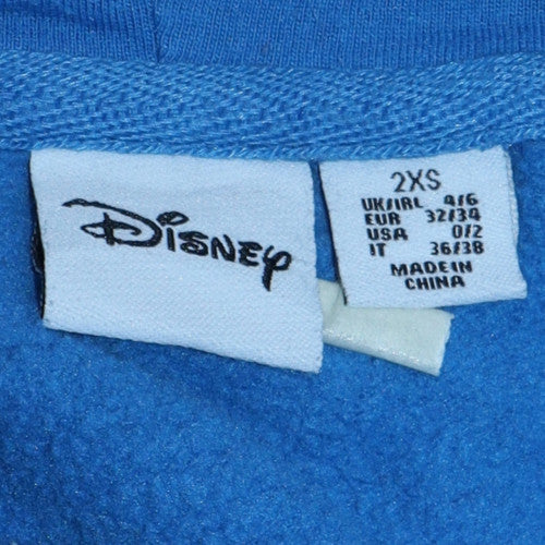 Disney Stitch Blue Pullover Hoodie Womens 2XS Primark Casual