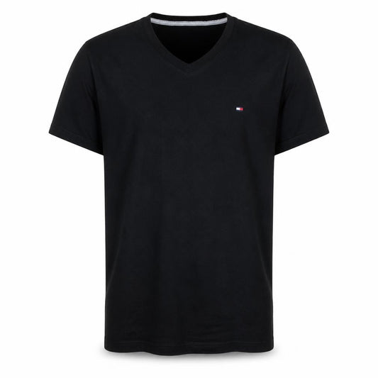 Tommy Hilfiger Men's Black V-Neck Short Sleeve Cotton T-Shirt M