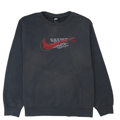 Nike Men's Black 2XL Pullover Crew Neck Fleece Sweatshirt