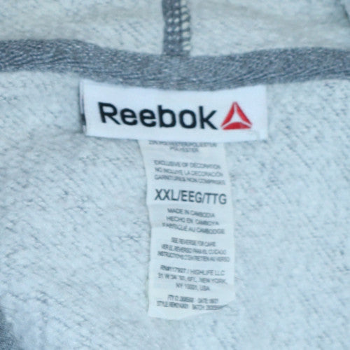 Reebok Men’s Grey 2XL Full Zip Hoodie Fleece Lined Sweatshirt