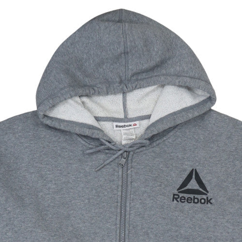 Reebok Men’s Grey 2XL Full Zip Hoodie Fleece Lined Sweatshirt