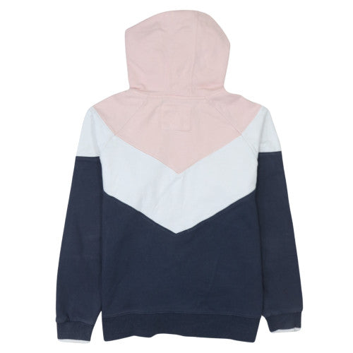 Diesel Women’s Pink Blue Colourblock Pullover Hoodie Size M