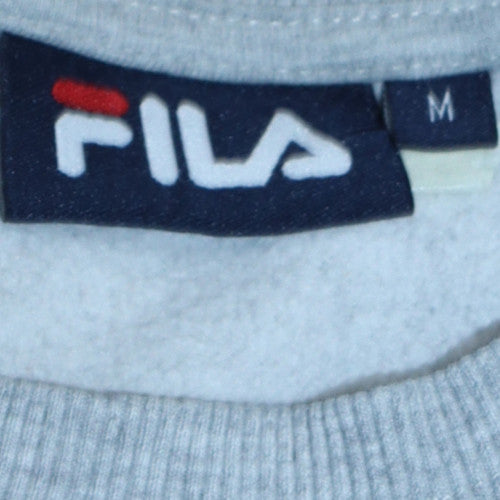 Fila Women's Grey Logo Pullover Sweatshirt M Casual Cotton Blend