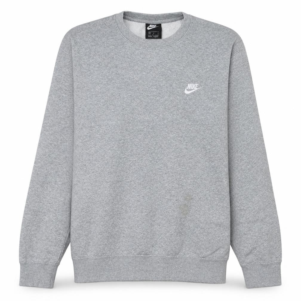 Nike Men's Grey Crew Neck Cotton Blend Pullover Sweatshirt M