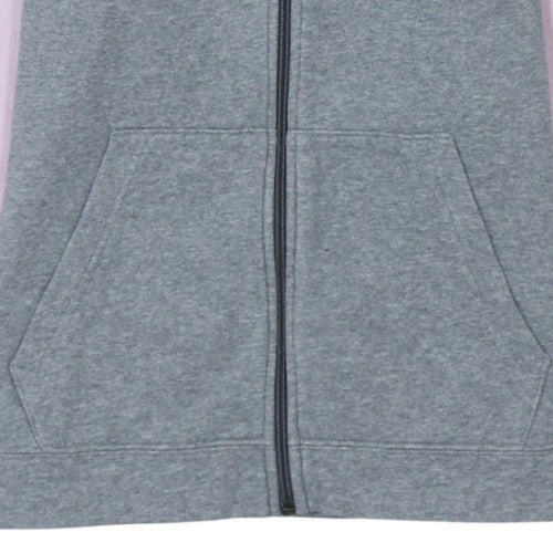 Nike Girls Grey & Pink Full Zip Fleece Hoodie XL 158-170cm Casual Sweatshirt