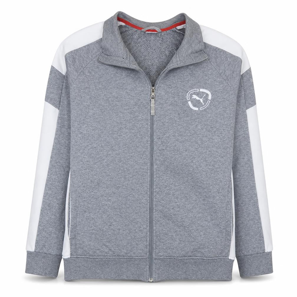 Puma Men's Grey Full Zip Sweatshirt Size M with Logo Design