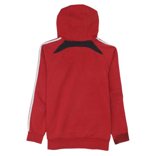 Adidas Boys Red Pullover Hoodie 9-10 Years Cotton Blend Classic Fit