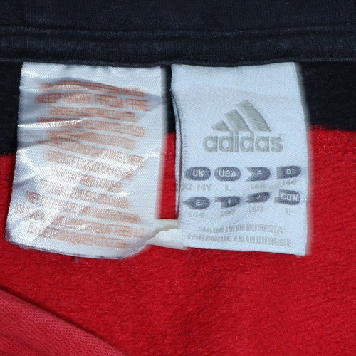 Adidas Boys Red Pullover Hoodie 9-10 Years Cotton Blend Classic Fit