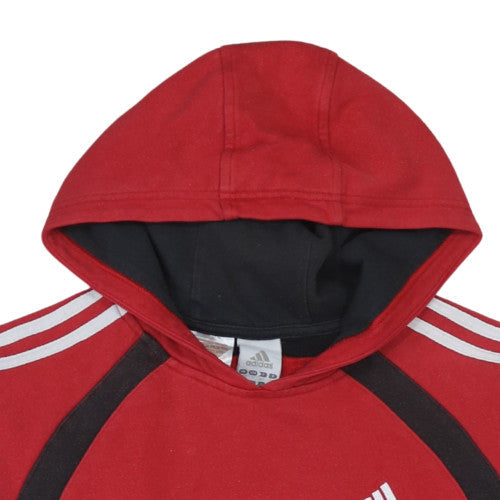 Adidas Boys Red Pullover Hoodie 9-10 Years Cotton Blend Classic Fit