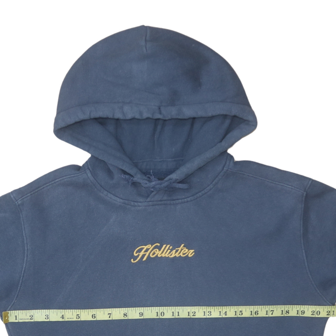 Hollister Men's Blue Pullover Hoodie XS Embroidered Logo Fleece