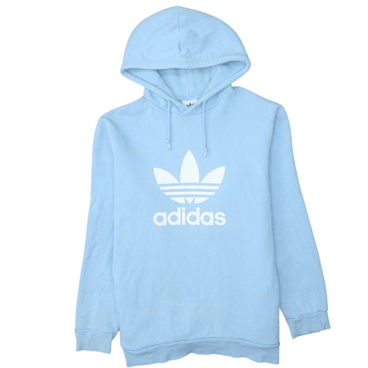Adidas Mens Blue Hoodie L Pullover Hooded Sweatshirt Graphic Print