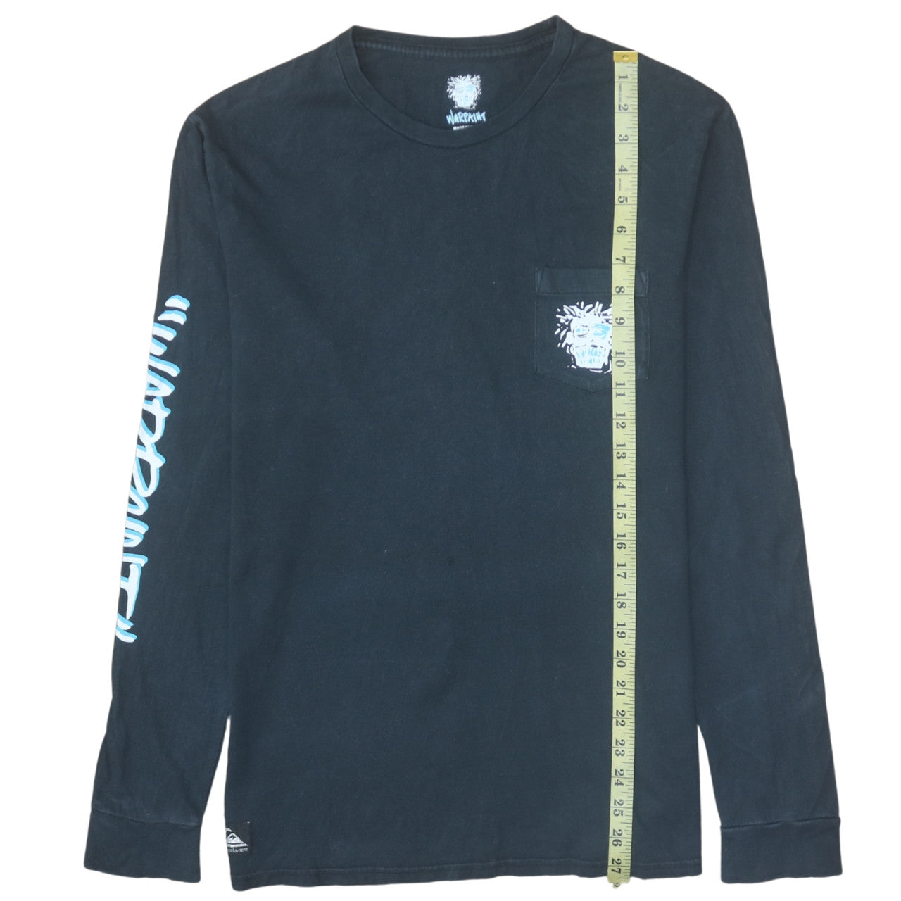 Quiksilver Men’s Black Long Sleeve Graphic Pocket T-Shirt Size S