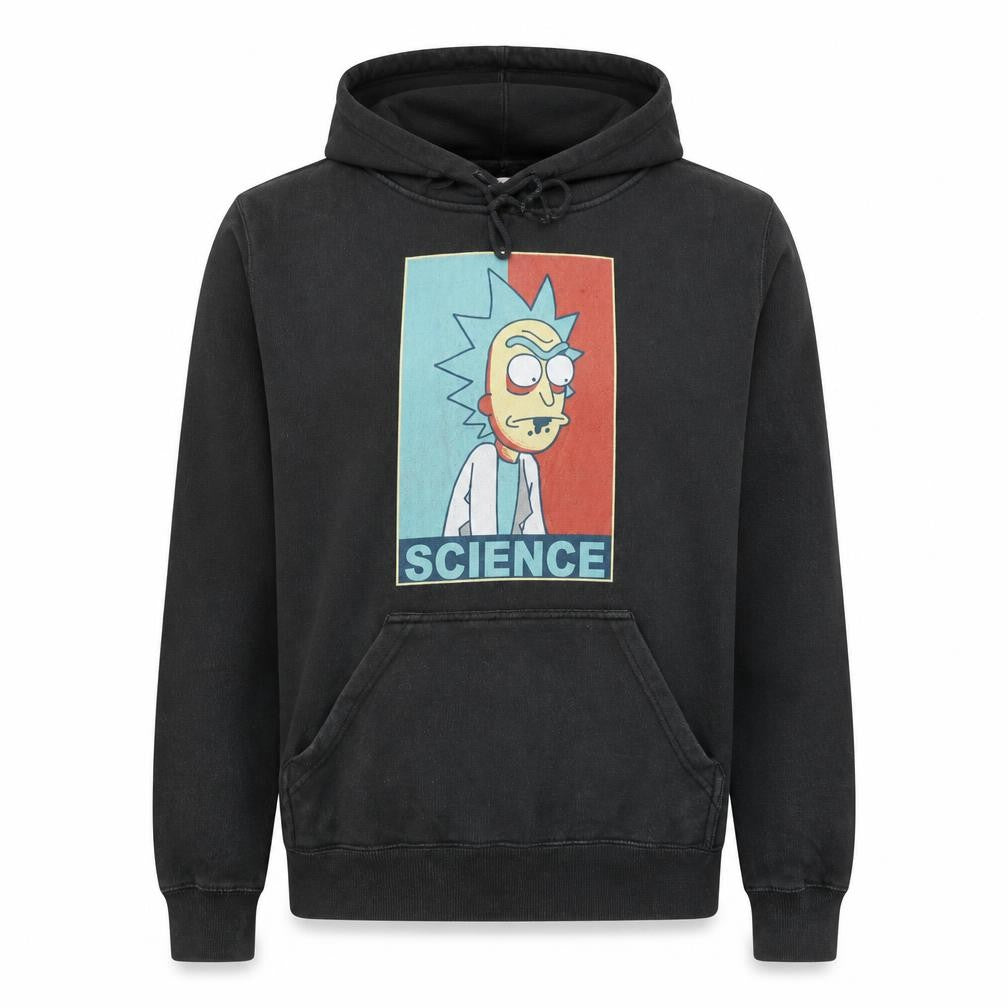 Delta Men's Black Science Cartoon Pullover Hoodie Medium