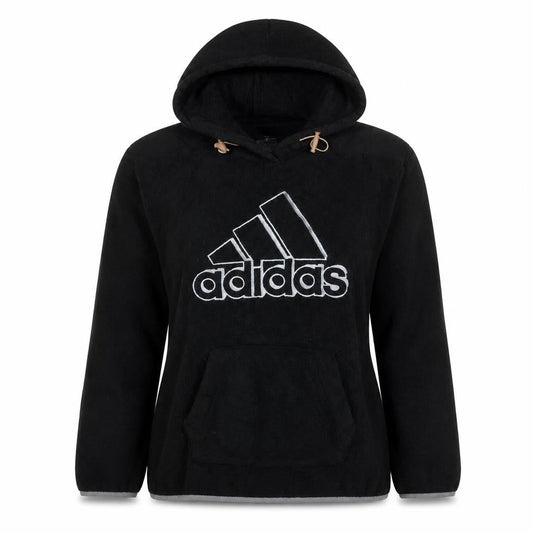Adidas Women Black XS Pullover Hoodie Fleece Logo Sweatshirt