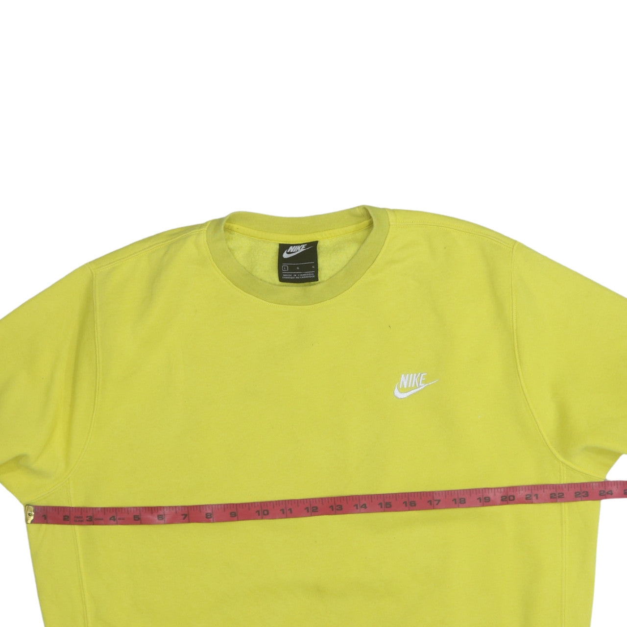 Nike Mens Yellow Crew Neck Pullover Sweatshirt Size L