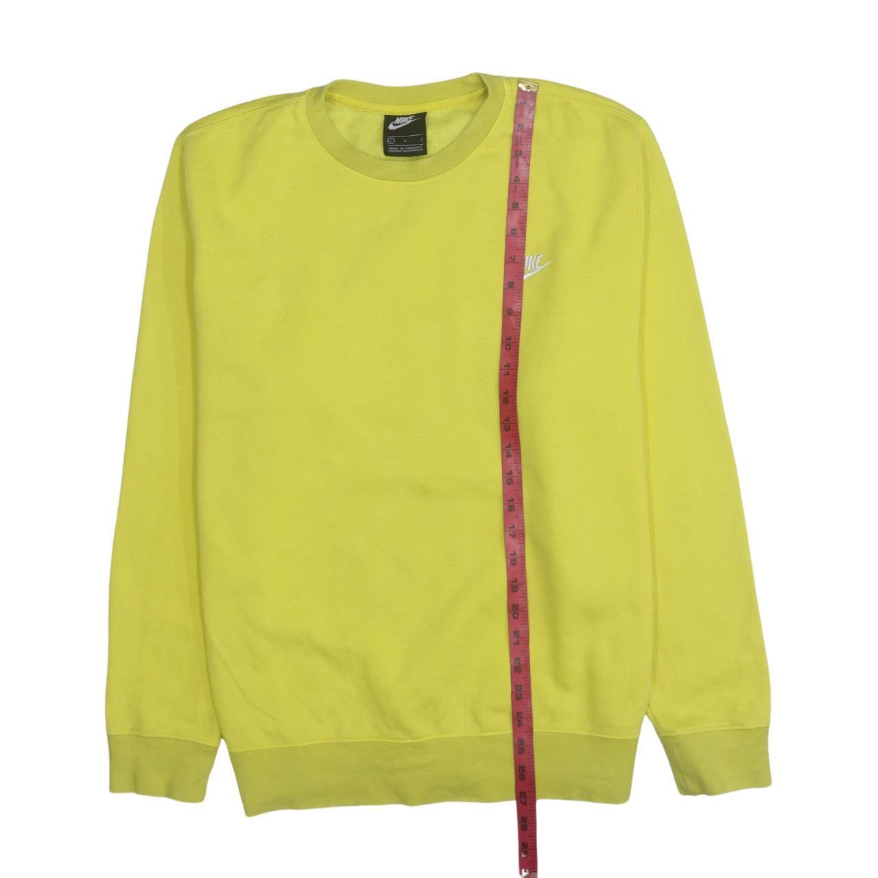 Nike Mens Yellow Crew Neck Pullover Sweatshirt Size L