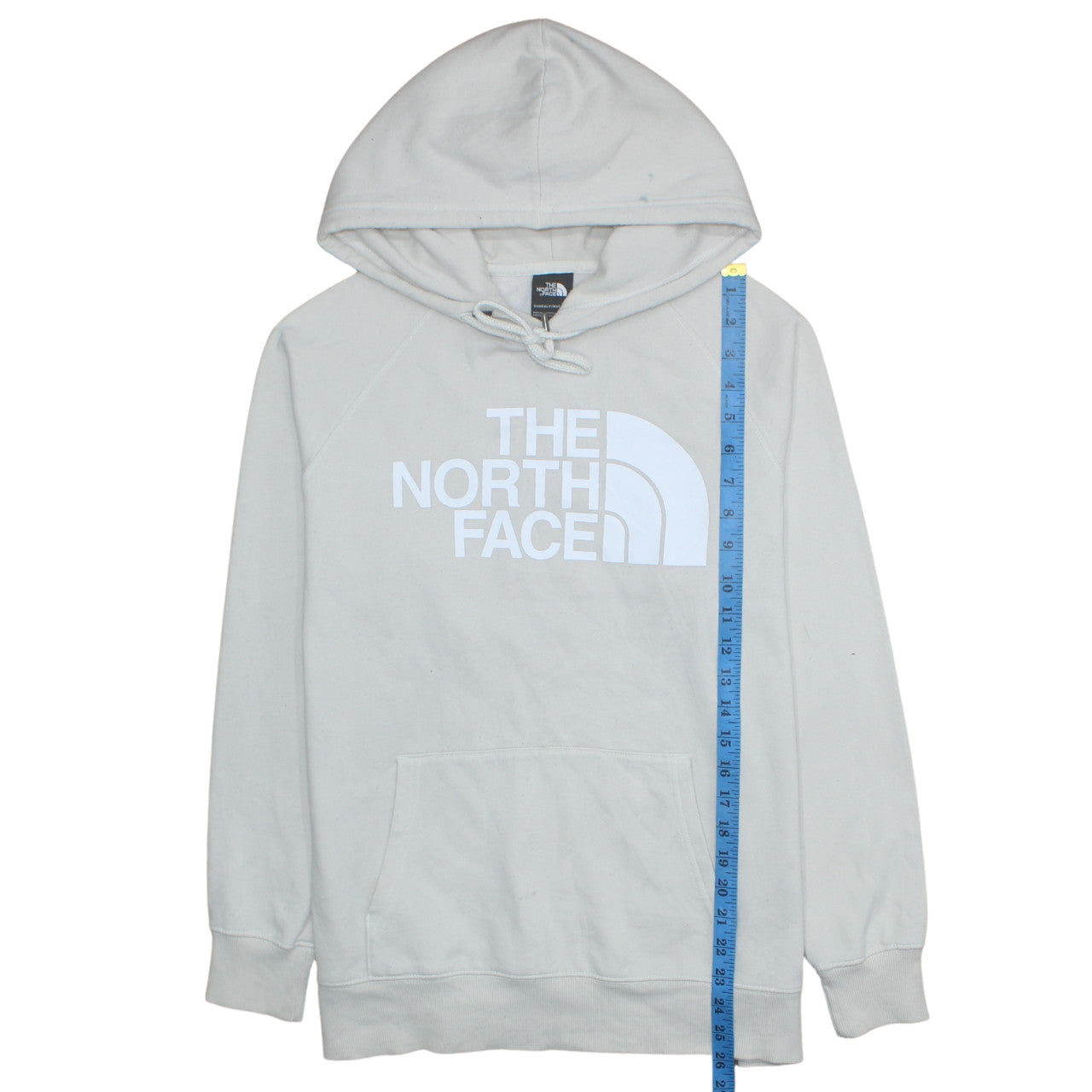 The North Face Womens Beige Large Pullover Hoodie Cotton Blend