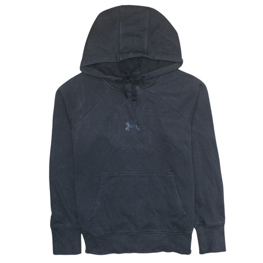 Under Armour Women's Black Pullover Hoodie Size S Loose Fit Fleece Sweatshirt