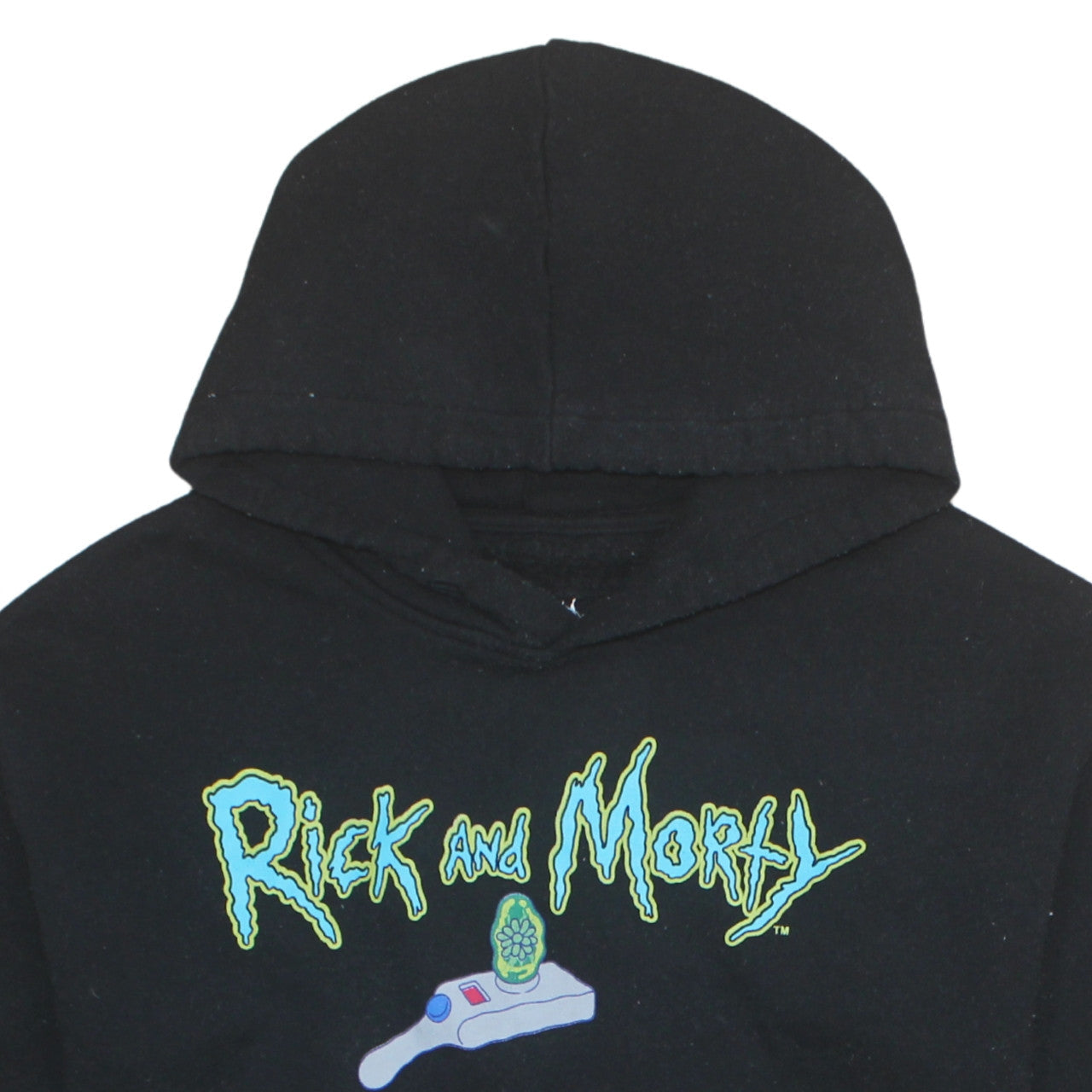 Pull&Bear Rick and Morty Black Men's S Pullover Hoodie Graphic Print