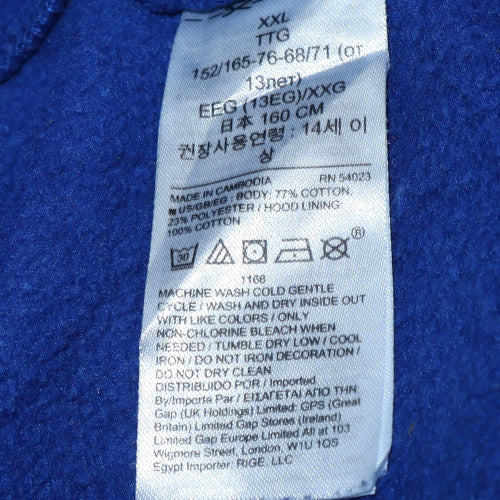 GAP Kids Boys Blue Pullover Hoodie XXL 14 Years Cotton Blend Classic