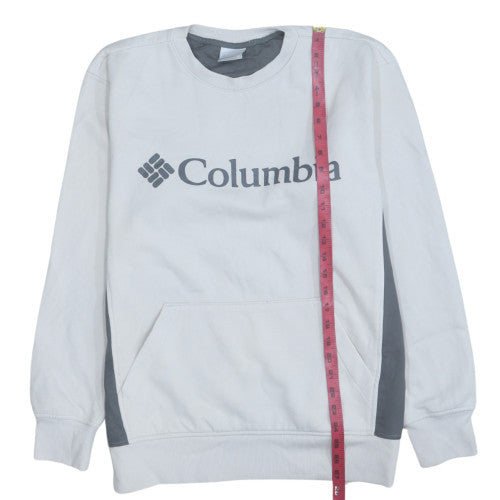 Columbia Men's White Crew Neck Logo Pullover Sweatshirt Size M