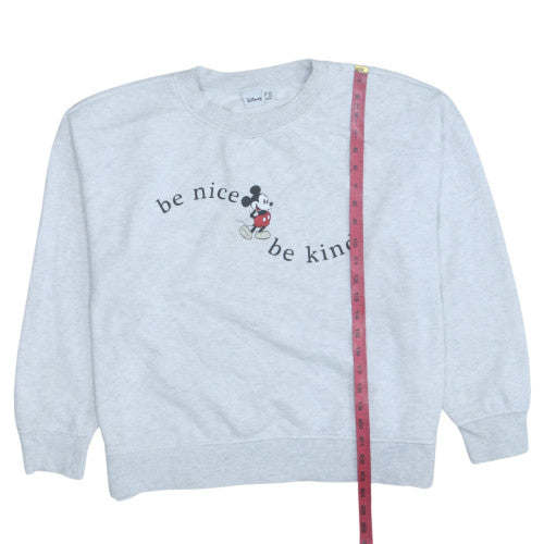 Disney Women Grey Mickey Mouse Be Nice Be Kind Sweatshirt L