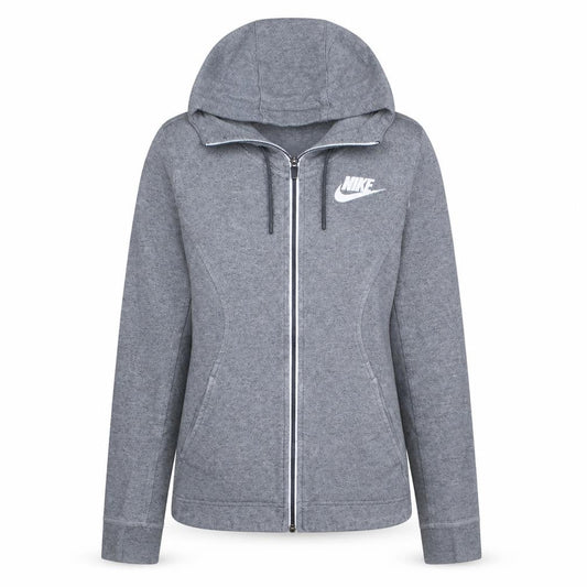 Nike Womens Grey Full Zip Hoodie XS Cotton Blend Sportswear